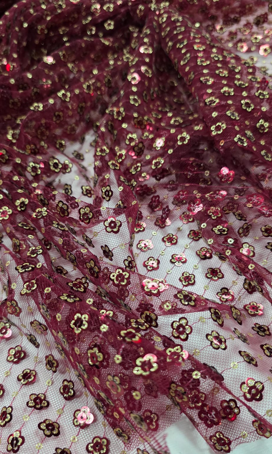 Paetê Bordado Margot Marsala com Dourado