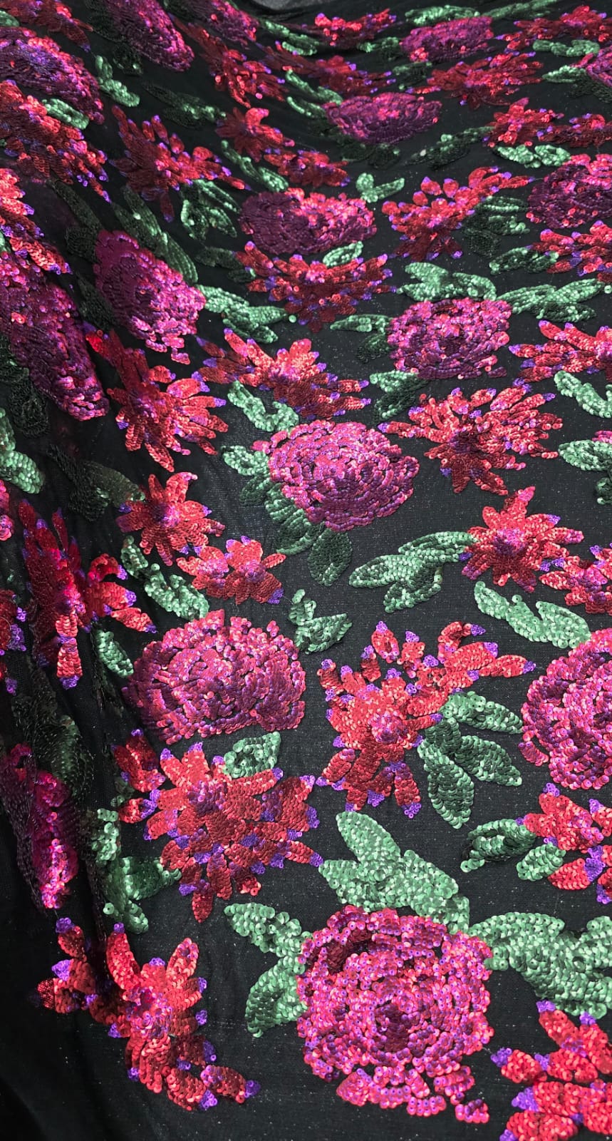 Paetê Bordado Premium Rosas