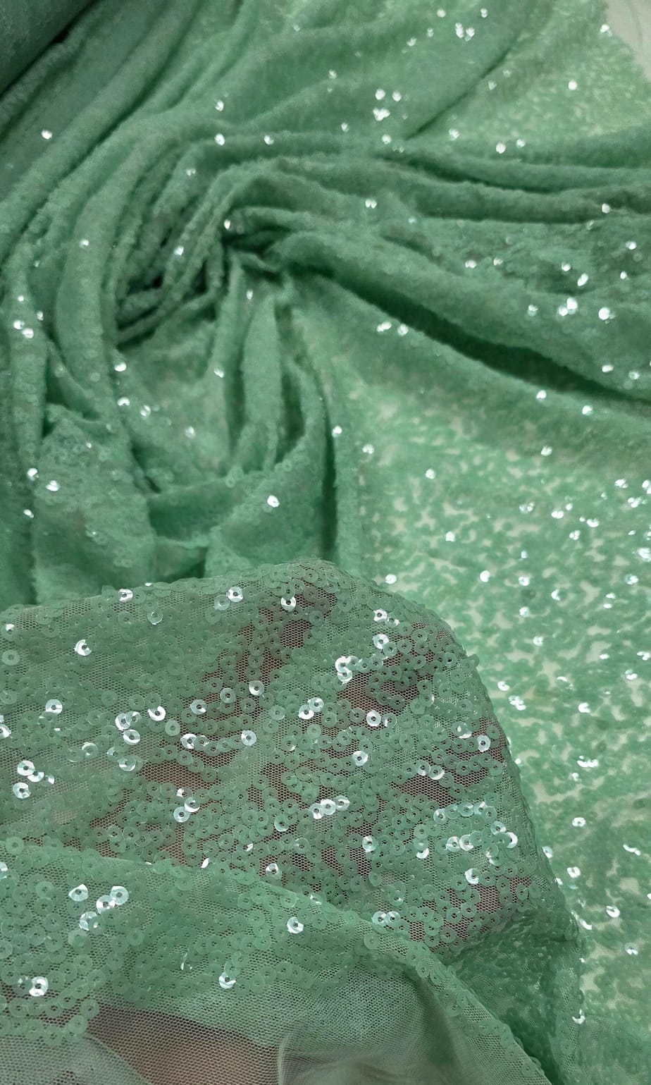 Paetê Bordado Verde Água
