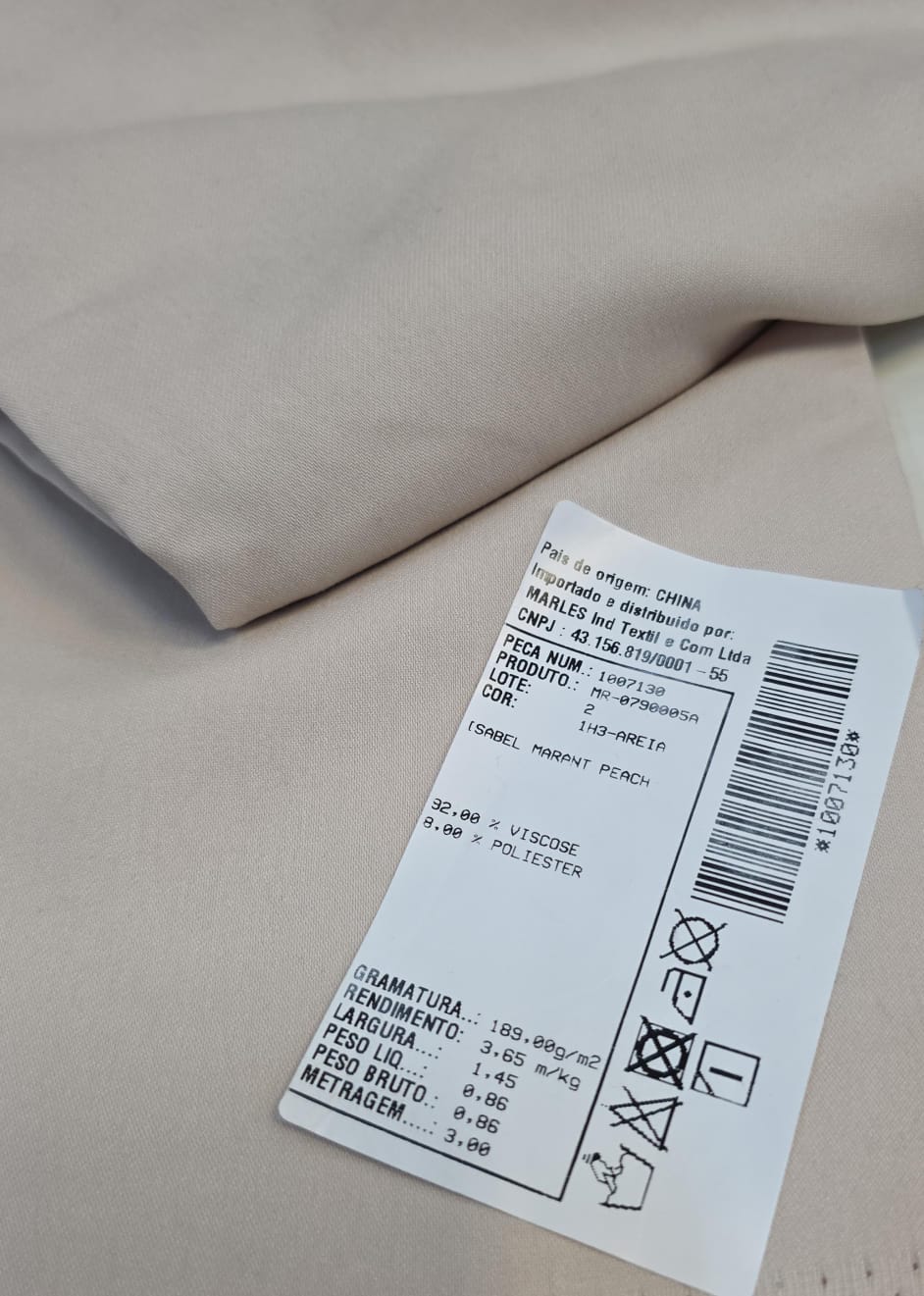Alfaiataria Marant kaki - Comprimento 3 m x Largura 1,45 m 