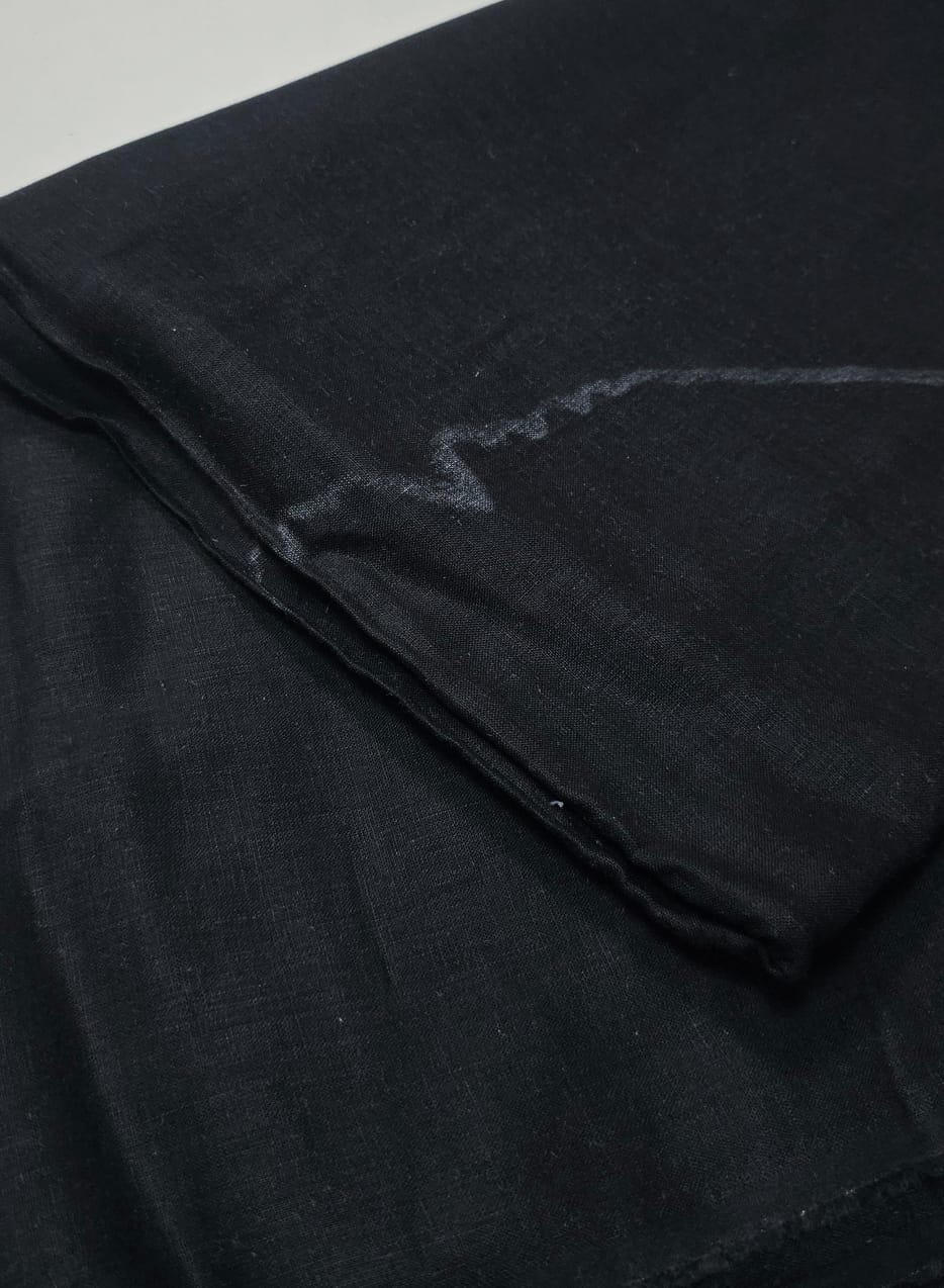 Linho puro preto (com mancha) - Largura 1,40 m x Comprimento 6,50 m 