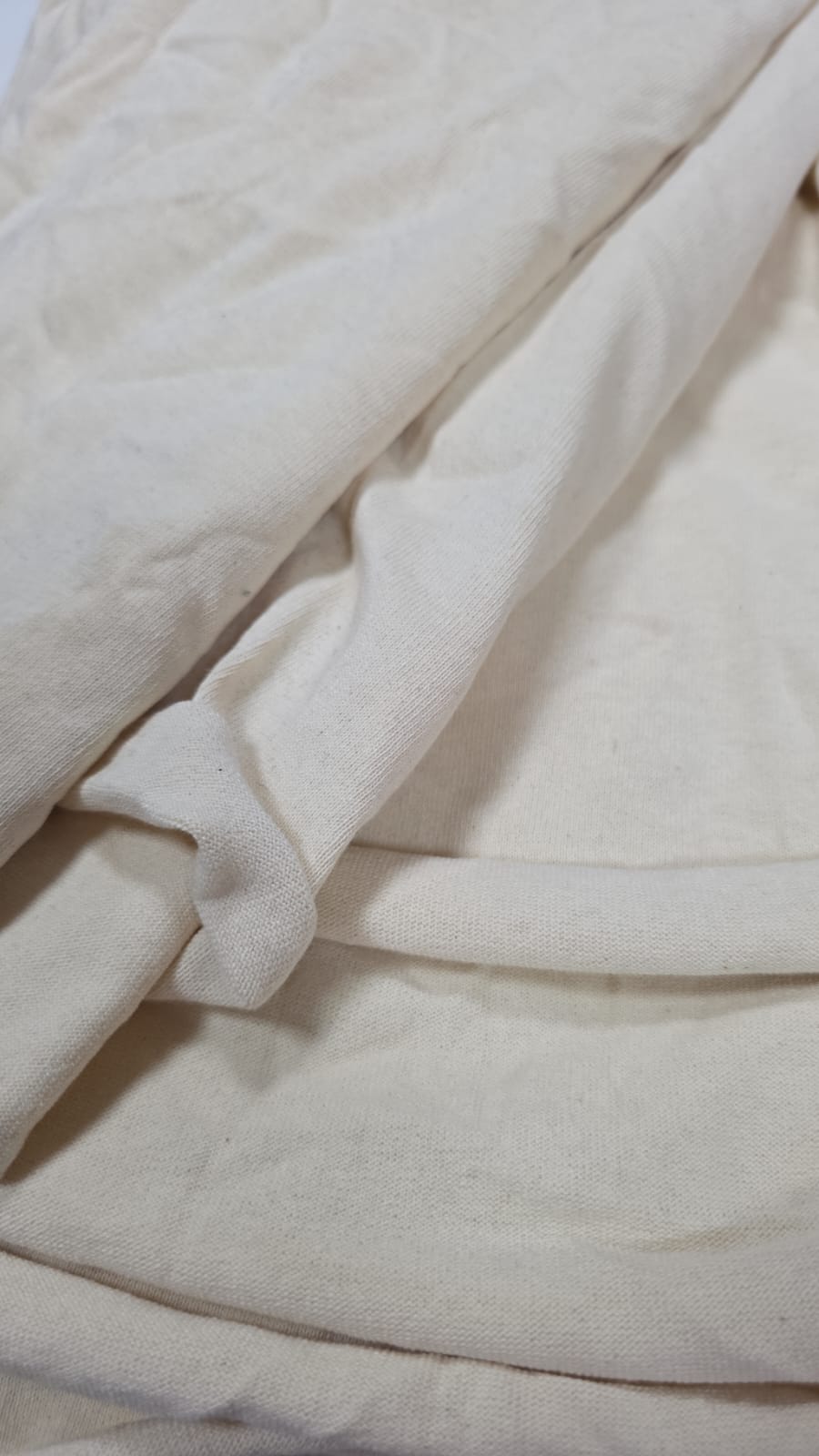 Malha tubular de algodão cru -  Comprimento 1 m x Largura 0,90 cm  