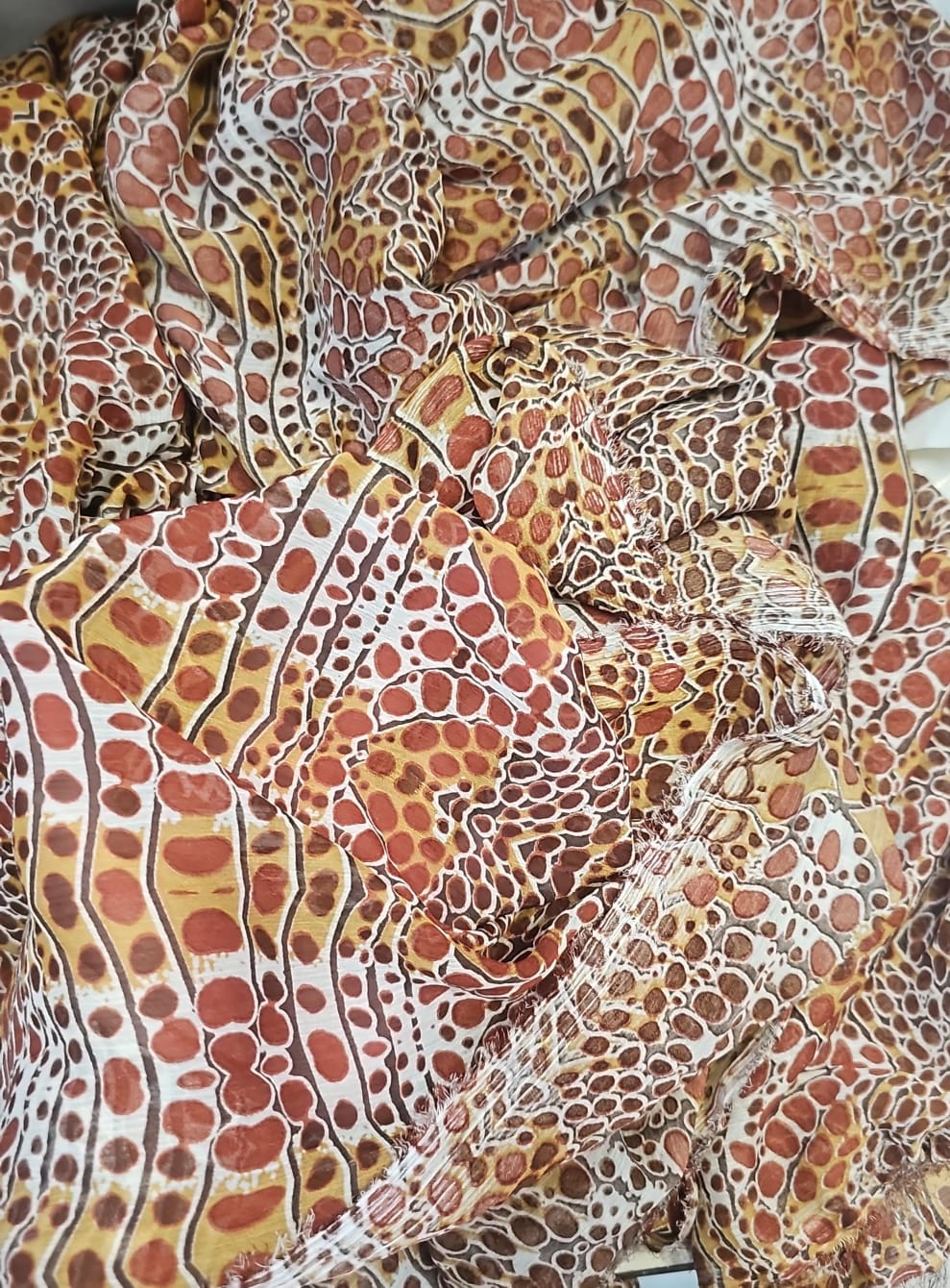 Mousseline animal print marrom - Comprimento 5 m x Largura1,47 m