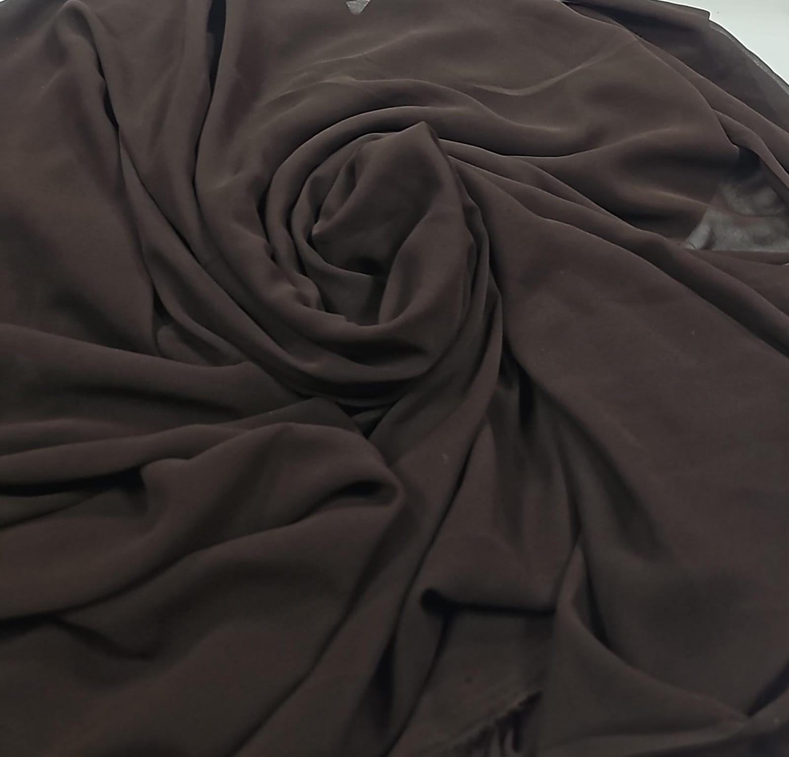 Mousseline toque de seda marrom - Largura 1,45 m x Comprimento 2 m 