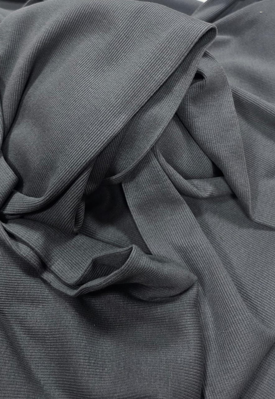 Ribanna tubular com elastano cinza chumbo - 0.45 larg tubular x Comprimento 5,50 m 