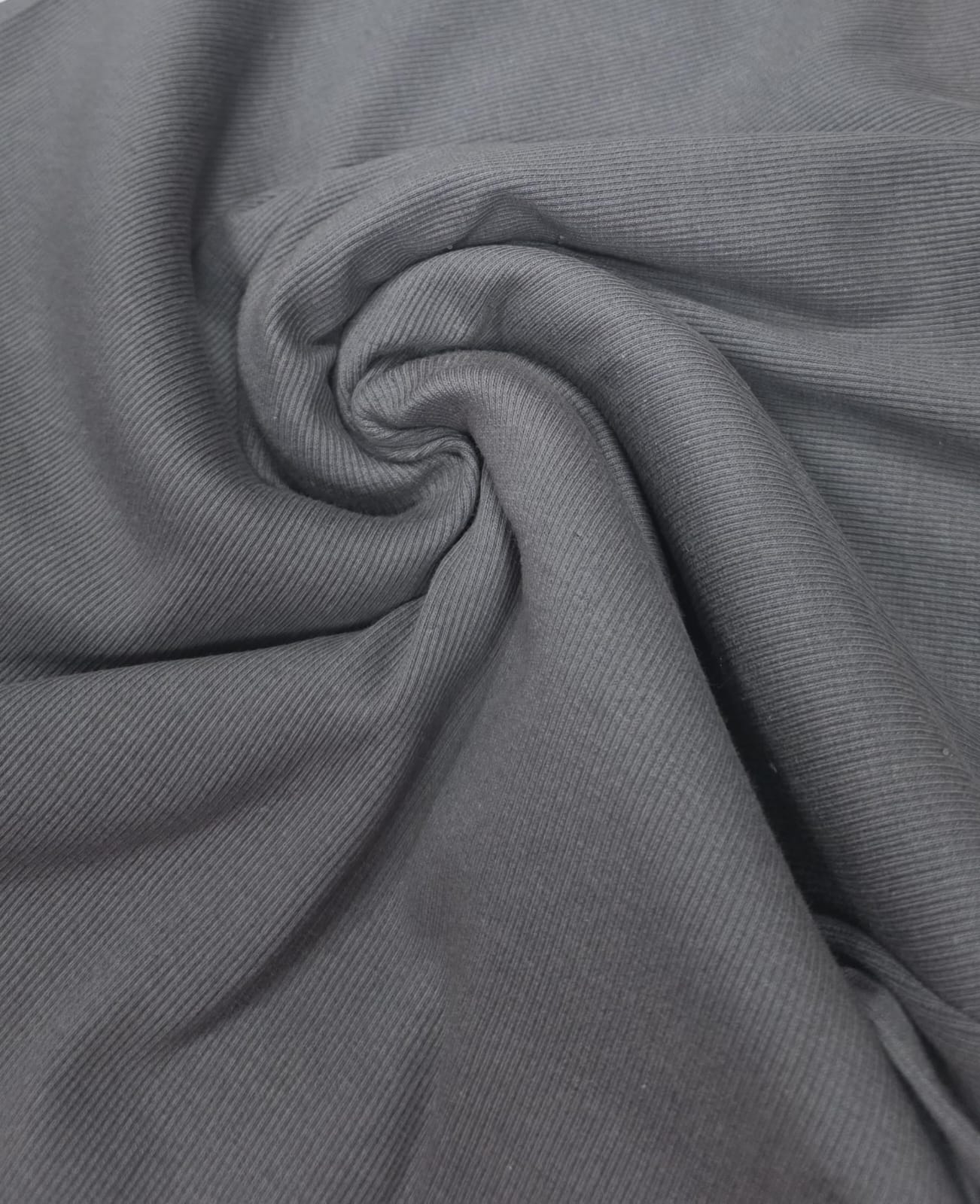 Ribanna Tubular com elastano cinza  -Comprimento 2 m x Largura 0,50 cm