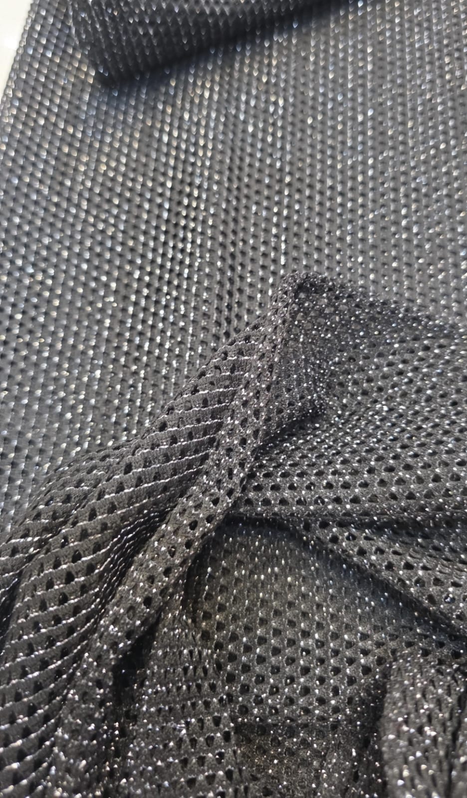 Tela lurex preto com foil prata - Comprimento 1,70 m x Largura 1,50 m 