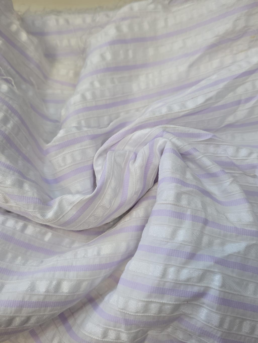Tricoline mista listrada lilas - Comprimento 1,50 m x Largura 1,40 m