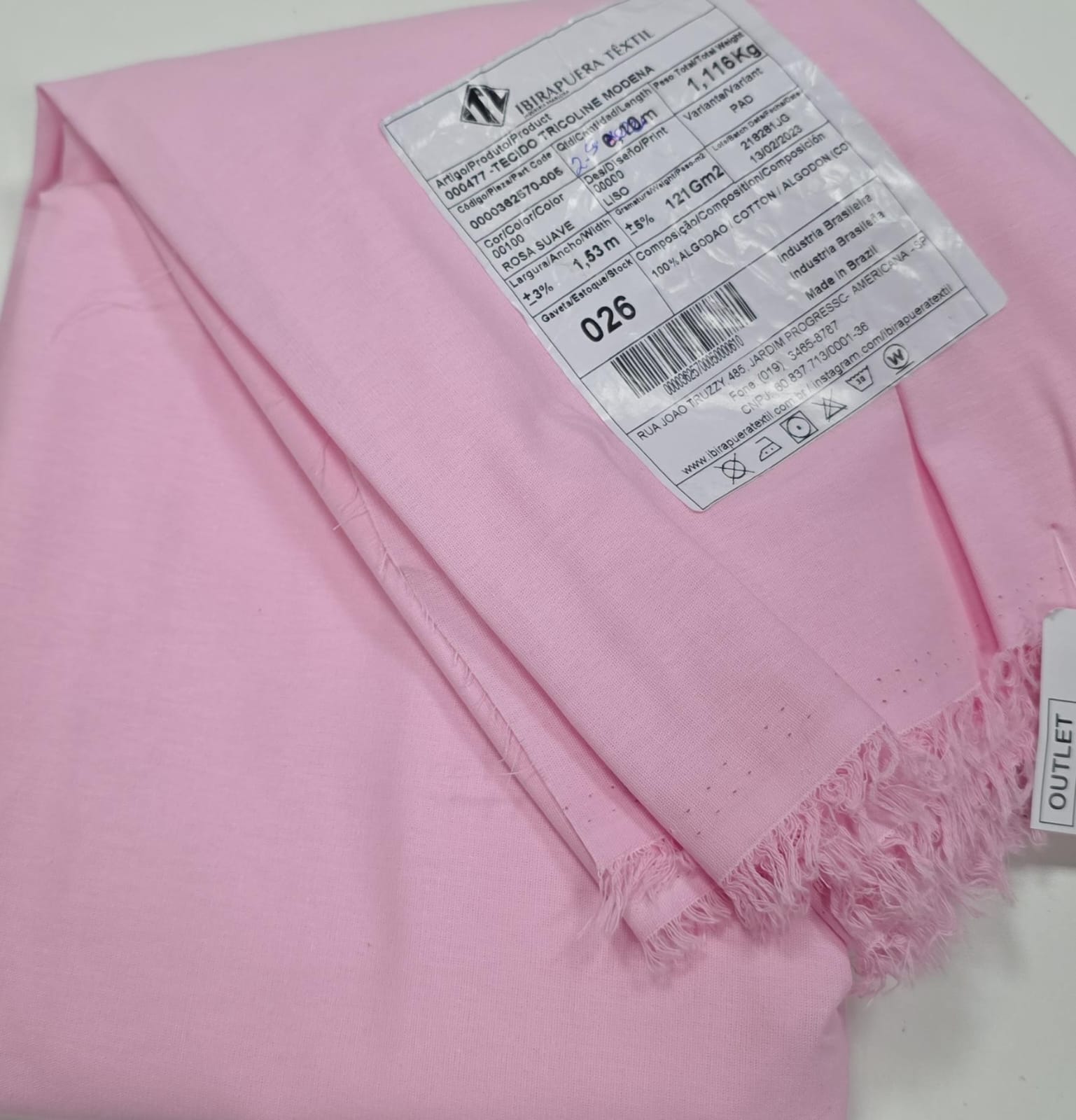 Tricoline modena rosa bebe - Comprimento  2,50 m x Largura 1,50 m