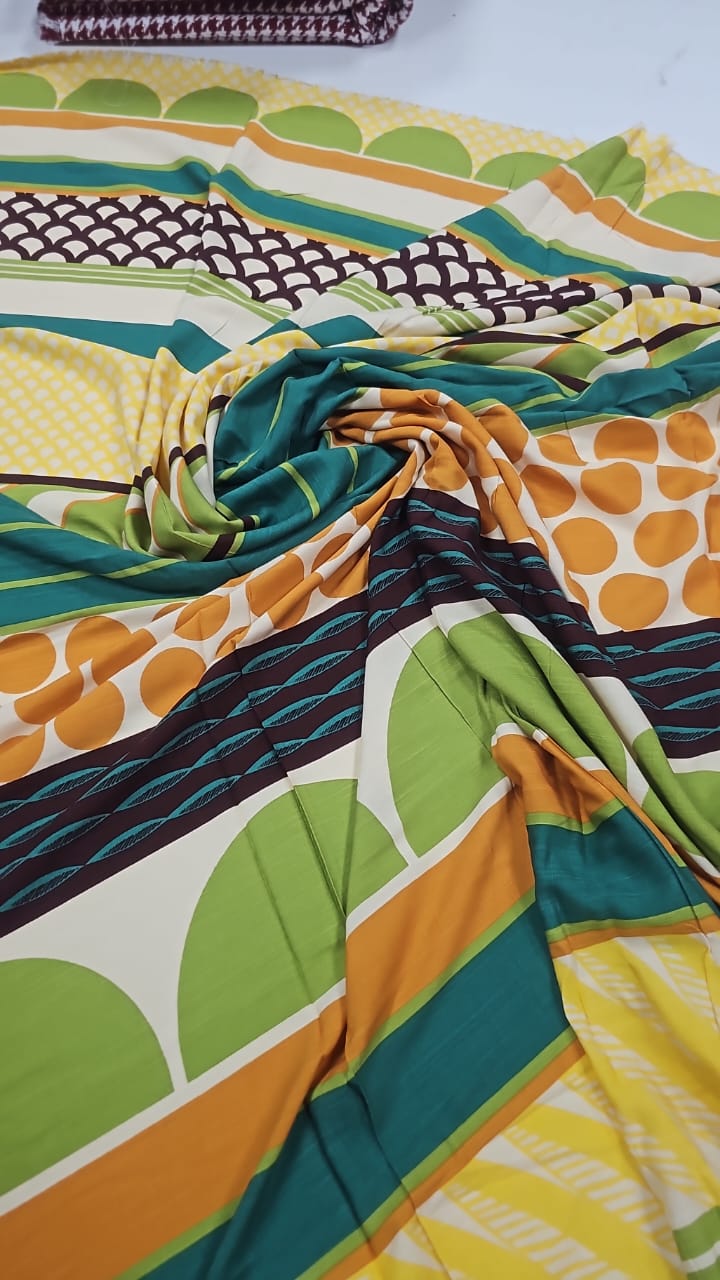 Viscolinho estampadoafrican barrado - Largura 1,45 m x Comprimento 3 m 
