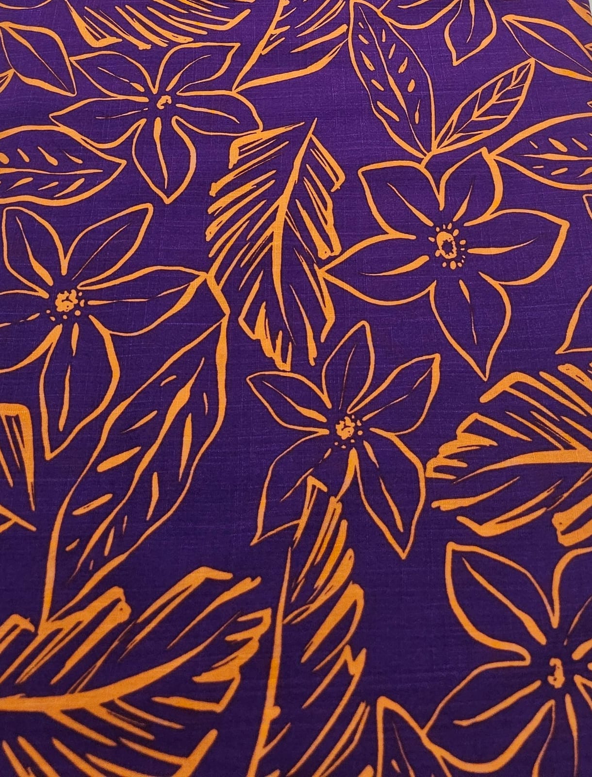 Viscolinho roxo com laranja - Largura 1,45 m x Comprimento 7,70 m 