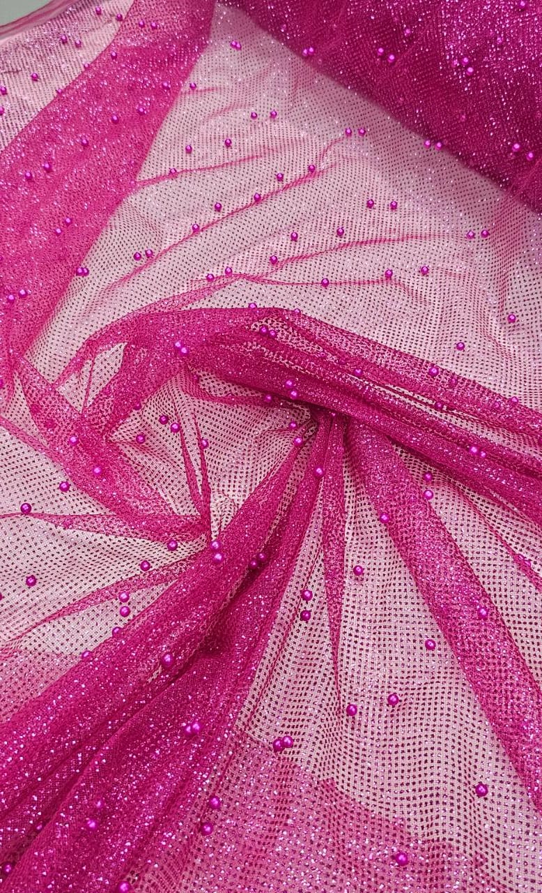 Tule Com Glitter E Pérolas Rosa Pink Sótecidos Todo Site Em 12x Sem Juros 5143