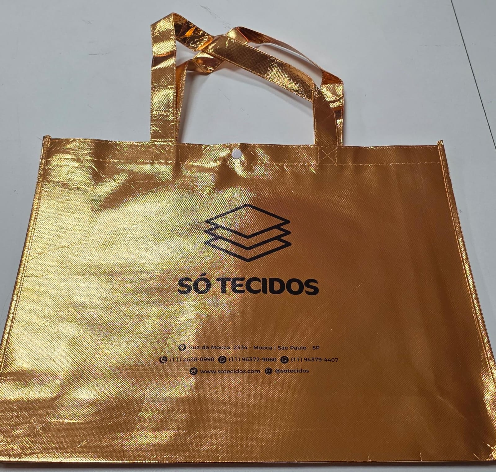 Sacola Metalizada Só Tecidos Bronze