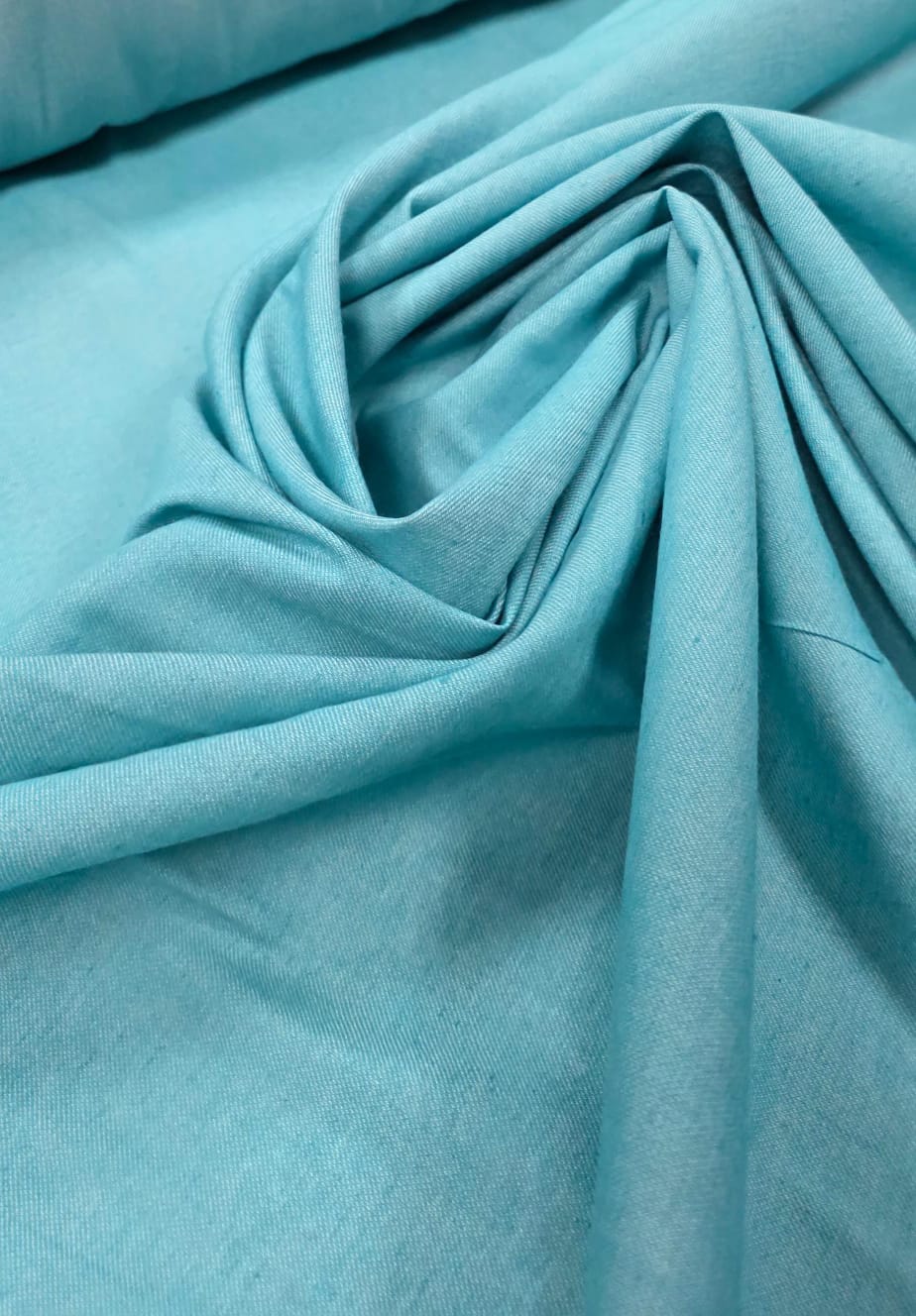 Mescla Jeans Azul Turquesa Dupla Face