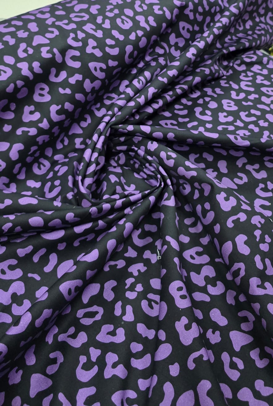 Sarja Baw Animal Print com Elastano Preto e Roxo