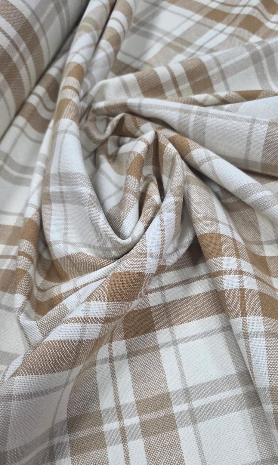 Sarja Xadrez Fio Tinto Marrom com Creme