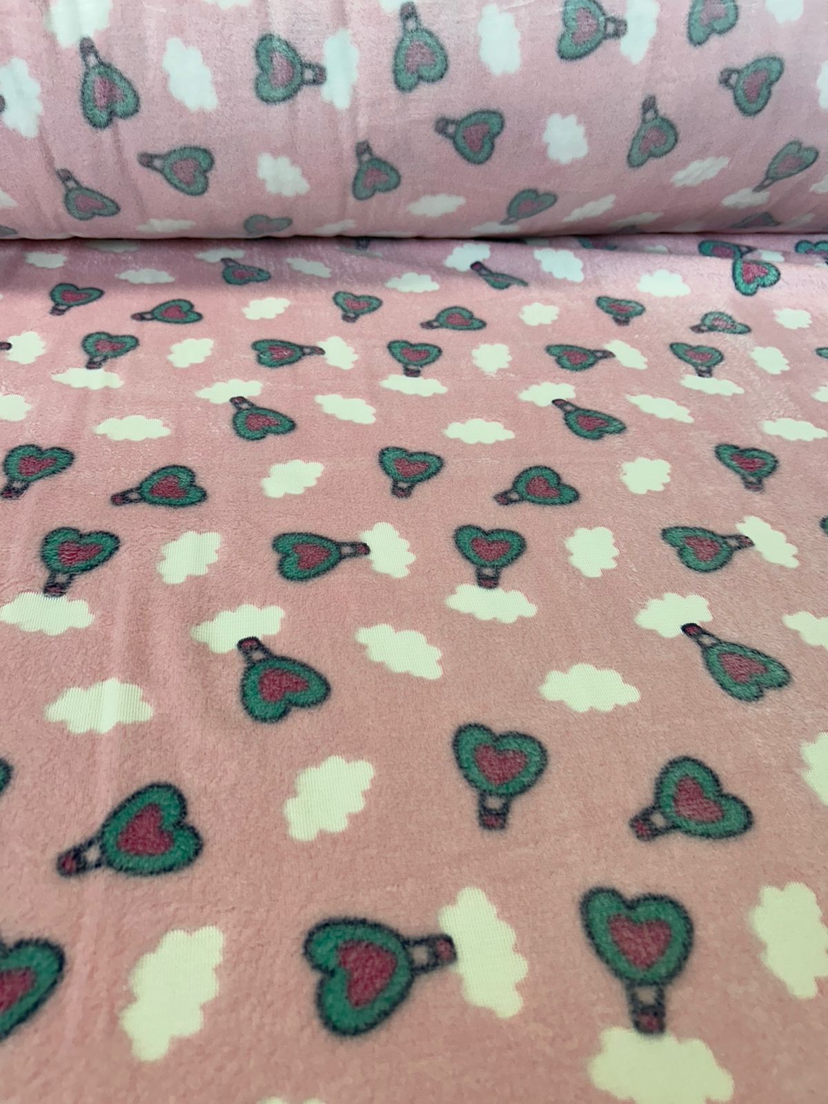 Ultra Soft Fleece 3D Balões Fundo Rosa - Brilha no Escuro