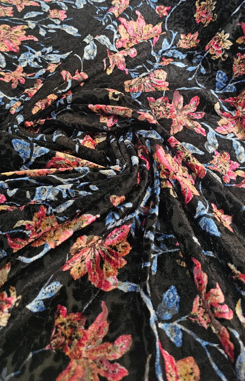 Veludo Estampado Brocado Floral