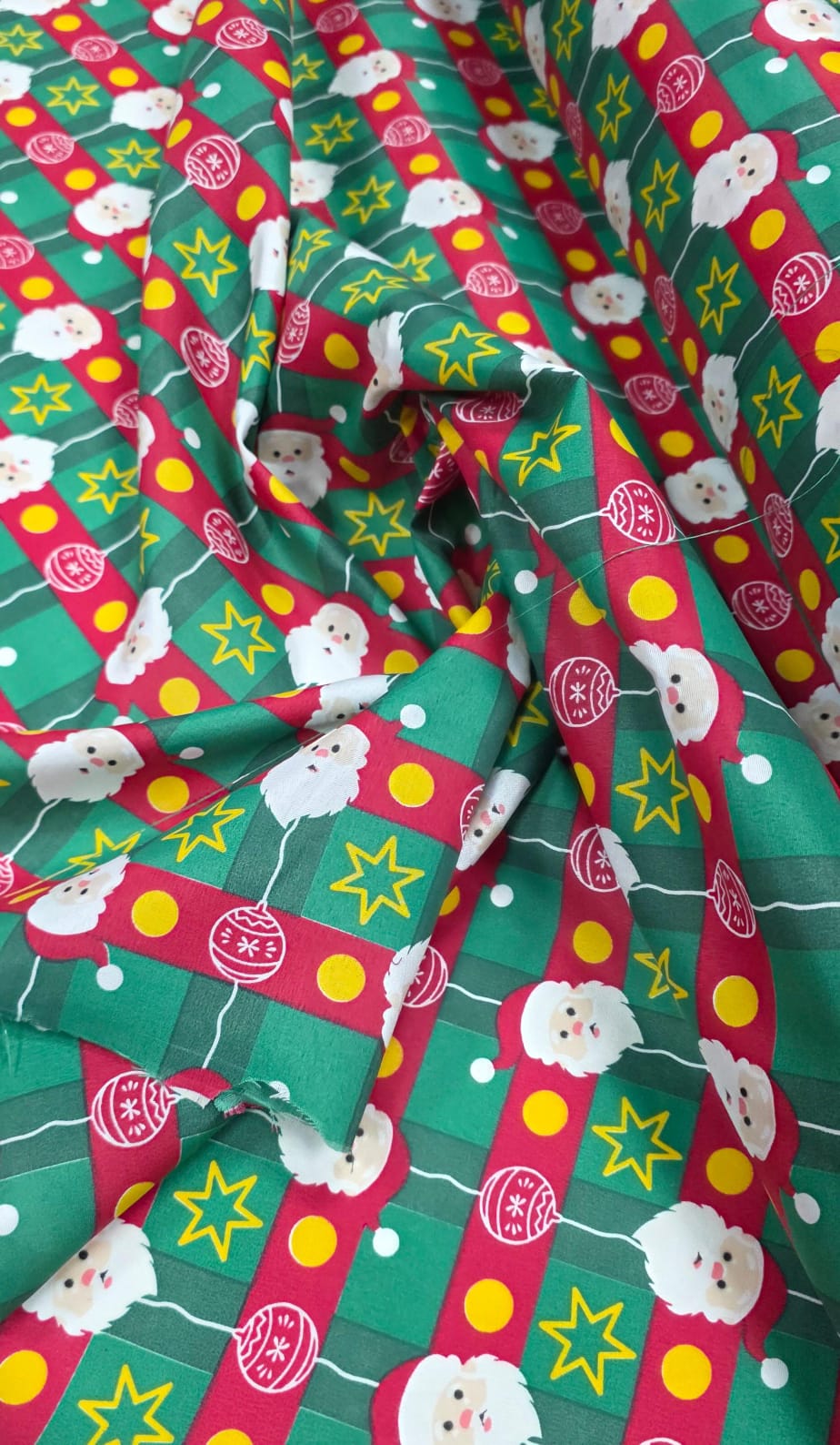 Tergal Natalino Papai Noel Fundo Verde 04