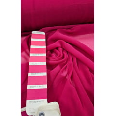 Mousseline Lisa Toque de Seda Pink Escuro - Largura 1,47 x Comprimento 5 m