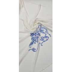  Crepe de Chine estampado molduras  - Largura 1,40 x Comprimento 2,50 M