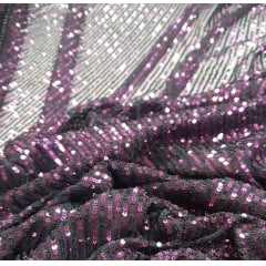 Paetê Bordado Glamour com Elastano Fucsia - Largura 1,40 m x Comprimento 4,50 m 