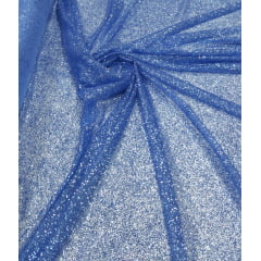 Tule com Glitter Azul Serenity Pesado SUJO - Largura 1,40 m x Comprimento 1 M 