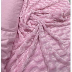 Pelúcia Premium Trabalhada Rosa Bebê - Largura 1,60 m x Comprimento 3 m 