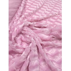Pelúcia Premium Trabalhada Rosa Bebê - Largura 1,60 m x Comprimento 3 m 