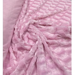 Pelúcia Premium Trabalhada Rosa Bebê - Largura 1,60 m x Comprimento 3 m 