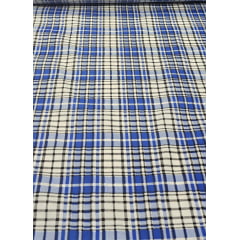 Chitão Estampado Escocês Xadrez Azul - Largura 1,40 m x Comprimento 3 m 