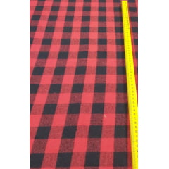 Flanela Xadrez Pequeno Vermelho com Preto - Largura 1,47 x Comprimento 2 m 
