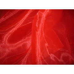 Organza Cristal Lisa Vermelho - Largura 1,47 m x Comprimento 4,50 m 