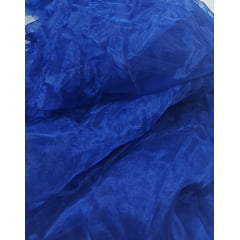 Organza cristal  azul royal -Largura 1,47 m x Comprimento 3 m 