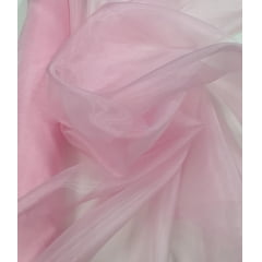 Organza Cristal Lisa Rosa Bebê -Largura 1,47 m x Comprimento 3 m 