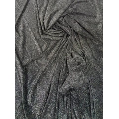 Lurex Premium Preto com Prata  - Largura 1,50 m x Comprimento 4 m 