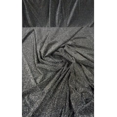 Lurex Premium Preto com Prata  - Largura 1,50 m x Comprimento 4 m 