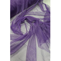 Tule com Glitter Fantasy Roxo - Largura 1,50 m x Comprimento 3 m 