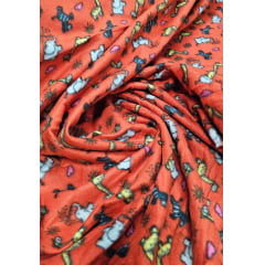 Soft Estampado Animais Fundo Vermelho - Largura 1,70 m x Comprimento 1,50 m 