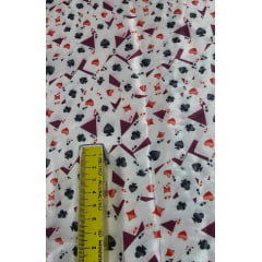 Cetim Estampado Digital Mini Cartas - Largura 1,47 m x Comprimento 1,50 m 