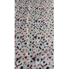 Cetim Estampado Digital Mini Cartas - Largura 1,47 m x Comprimento 1,50 m 