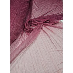 Lurex Plissado Degradê Marsala - Largura 1,40 m x Comprimento 3 m 