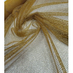 Tela Com Glitter Premium Dourada - Largura 1,45 m x Comprimento 2,80 m 