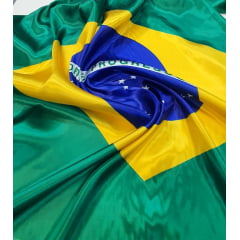 Cetim Bandeira do Brasil  com leves defeitos Bandeiras contínuas sem acabamentos nas laterais - 10 bandeiras