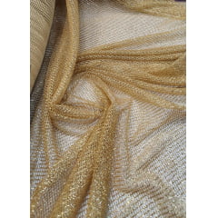 Tela Com Glitter Premium Dourado Modelo 02 - Largura 1,45 m x Comprimento 3,50 m 