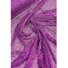Tule com Glitter Roxo Claro Pesado - Largura 1,40 m x Comprimento 1,50 m 