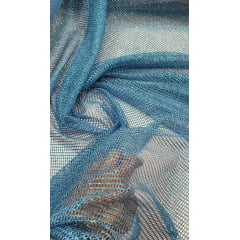 Tela Com Glitter Premium Azul Turquesa Modelo 02 - Largura 1,45 m x Comprimento 1,50 m 