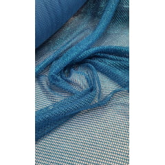 Tela Com Glitter Premium Azul Turquesa Modelo 02 - Largura 1,45 m x Comprimento 1,50 m 