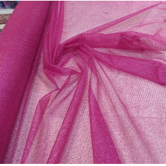 Tule com Glitter Pink Leve    - Largura 1,40 m x Comprimento 1 m 