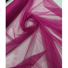 Tule Fucsia com Elastano 1,60m de Largura - Comprimento 1,50 m 